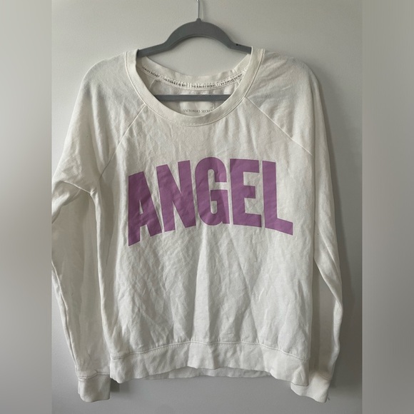 Victoria Secret Angel White Cotton Sweatshirt - Picture 1 of 4